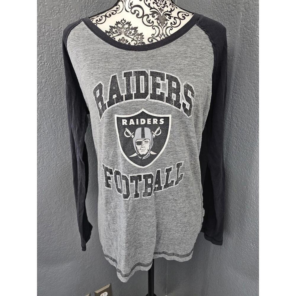 Women's NFL Las Vegas Raiders Blouse Shirt Long Sleeve Size X Large Black & Gray